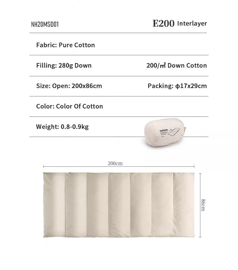 لایه داخلی کیسه خواب نیچرهایک Naturehike E200 Down Cotton sleeping bag interlayer — تصویر ۵
