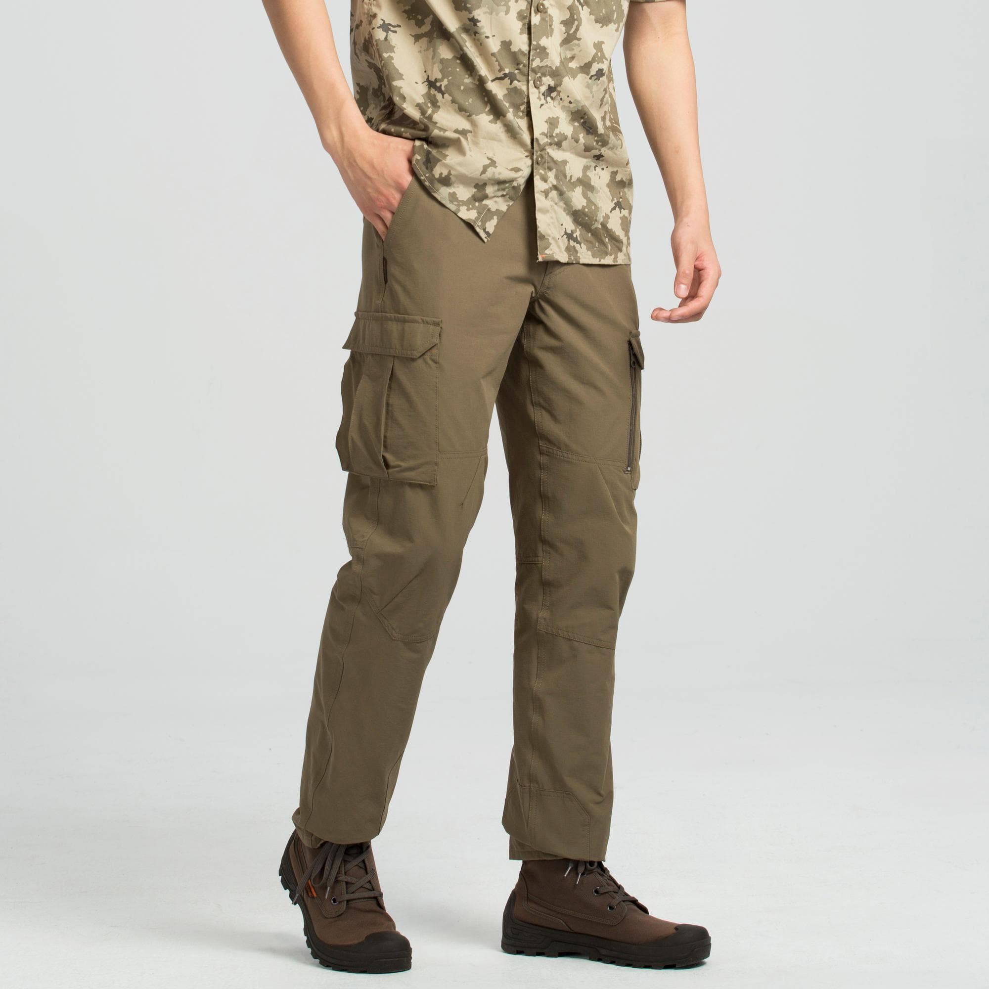شلوار شکار سولوگناک Solognac Men’s Outdoor Trousers – Hunting and Nature Observing – Beige – Light 500