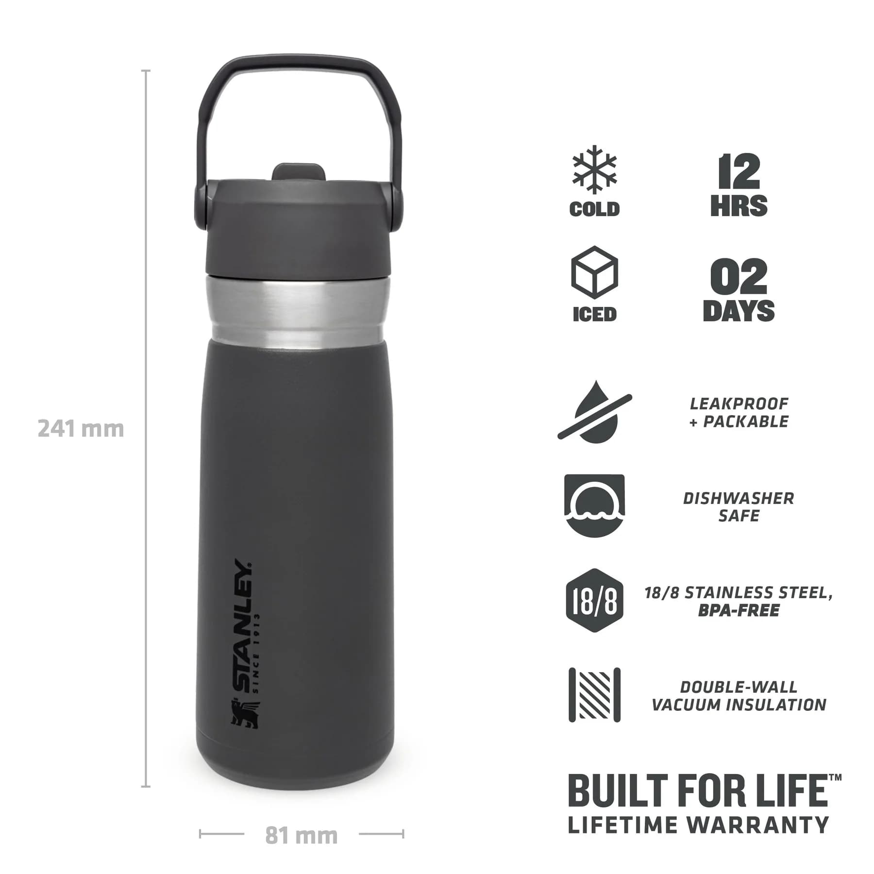 ماگ استنلی 0.65 لیتری سری گو STANLEY GO FLIP STRAW WATER BOTTLE | 22OZ — تصویر ۷