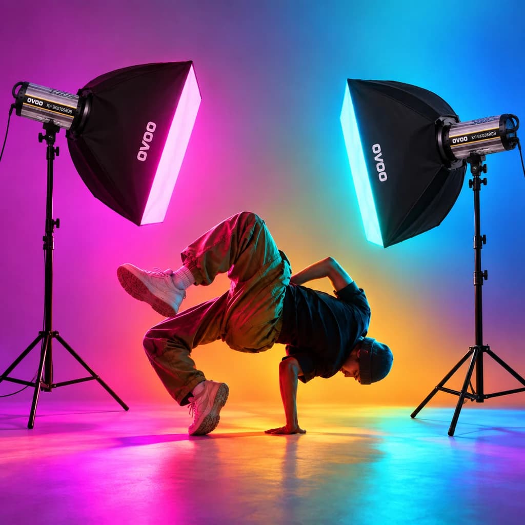 نور ثابت RGB 0-360 اوو OVOO KY-BK0306RGB توان ۱۰۰ وات — تصویر ۲