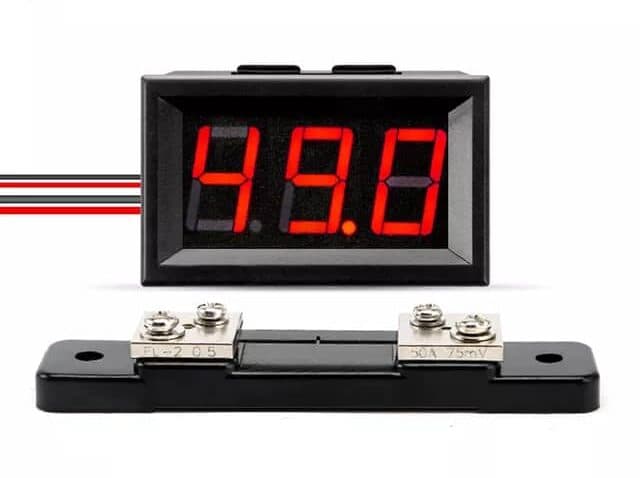 آمپرمتر قابدار قرمز+شنت DC 50A سایز 0.56 — تصویر ۶
