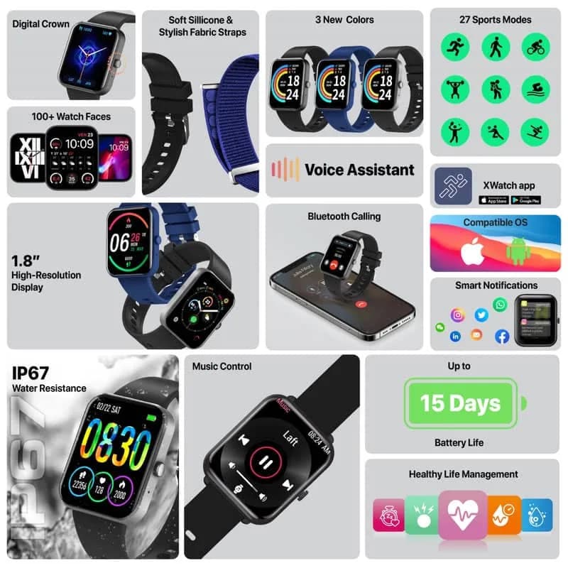ساعت هوشمند پرومیت مدل XWATCH-B18-Black — تصویر ۶
