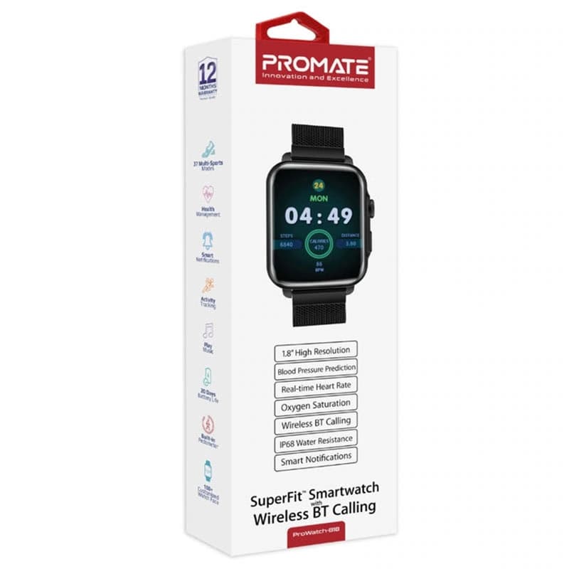 ساعت هوشمند پرومیت مدل PROWATCH-B18-GRAPHITE-Black — تصویر ۶