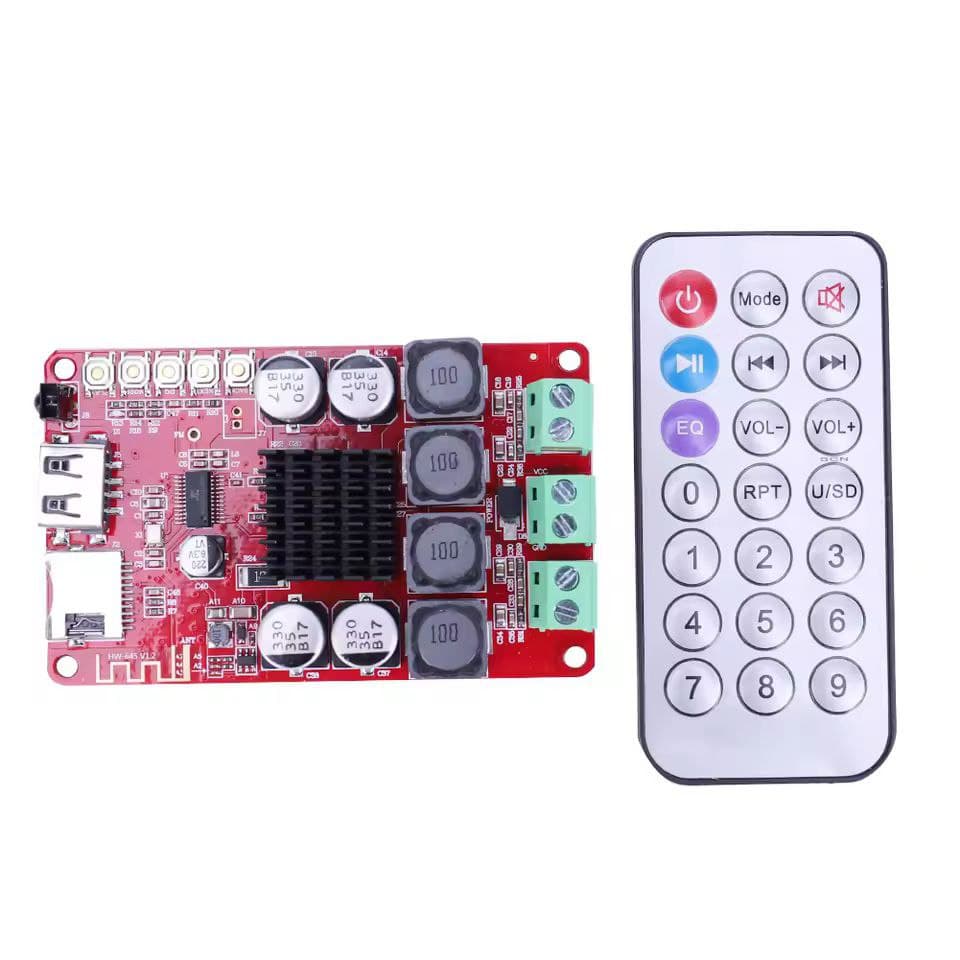 ماژول آمپلی فایر 2X50W بلوتوث دار HW-645 به همراه ریموت کنترل با تراشه TPA3116 — تصویر ۳