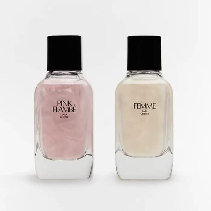 عطر گلیتر دو قلو زارا فم و پینک فلامبی