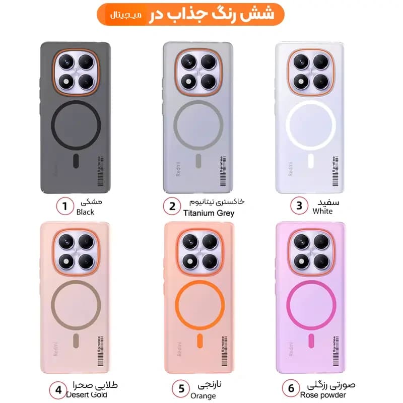قاب نیمه مات فوق نازک از برند Soft Sanding برای Xiaomi Redmi Note 15 Pro 4G با پشتیبانی مگ سیف — تصویر ۵