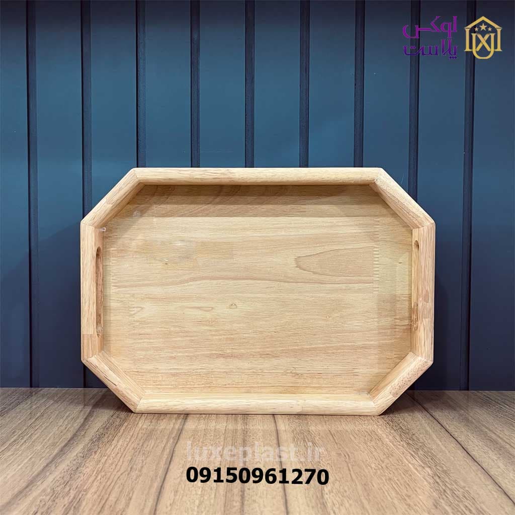 سینی چوبی 8 ضلعی نایس در 2 سایز — تصویر ۲