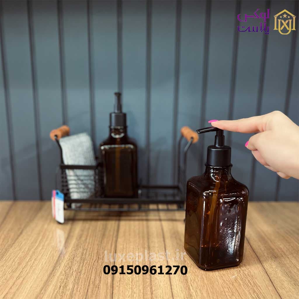 جامایع 2 قلو یونیک شیشه قهوه ای و شفاف کد2957 — تصویر ۲