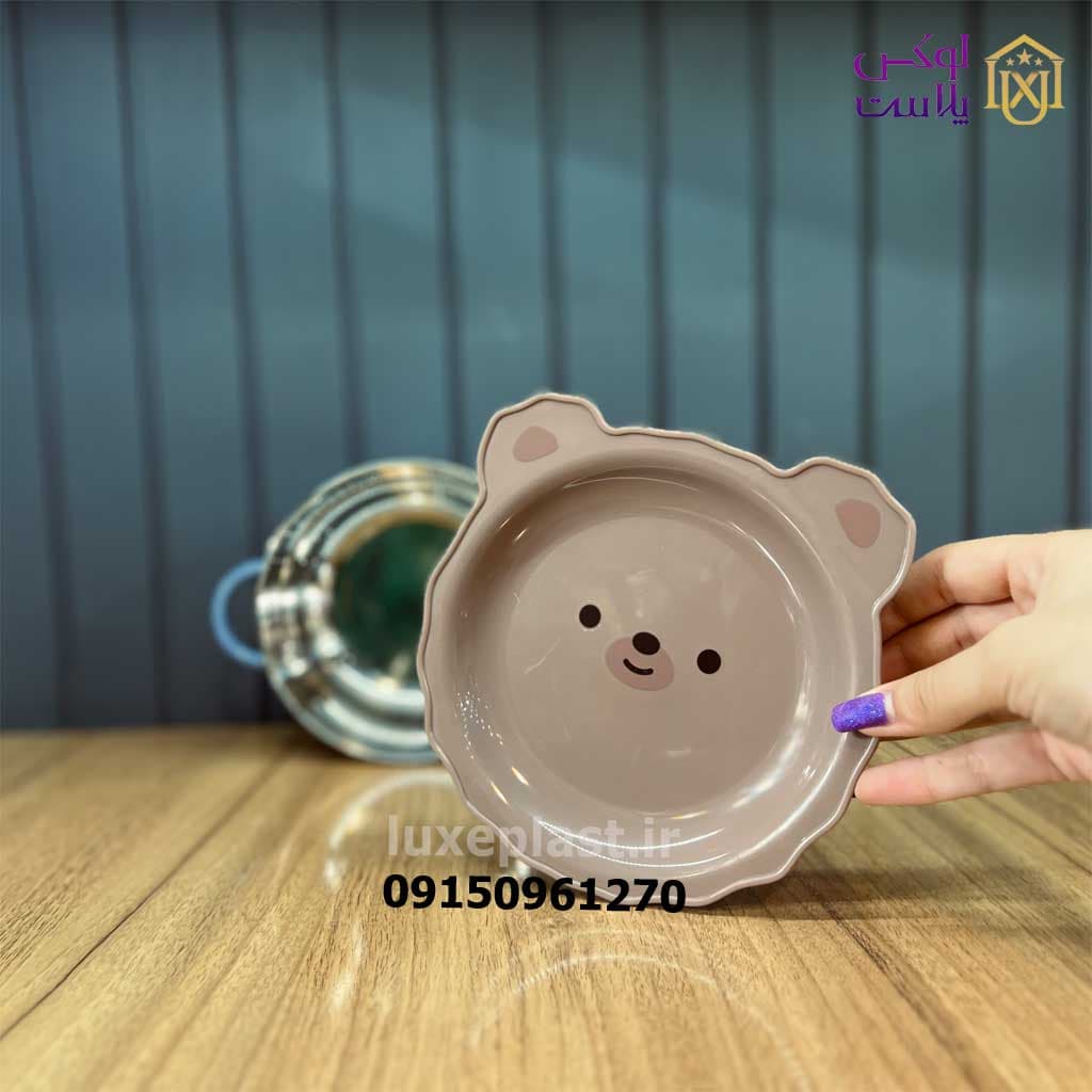 ظرف غذای استیل گرد خرسی — تصویر ۳