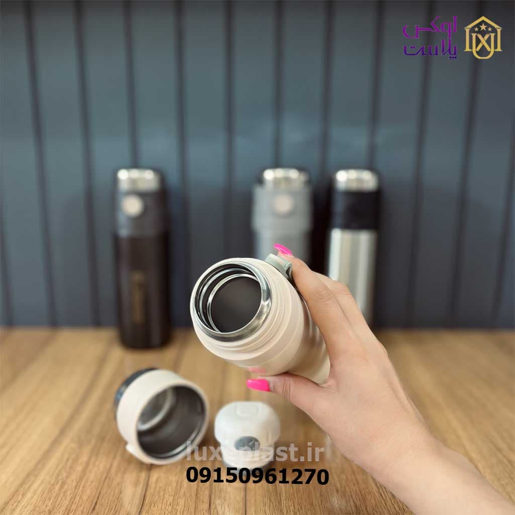 فلاسک استیل زیر سیلیکونی متالیک — تصویر ۳