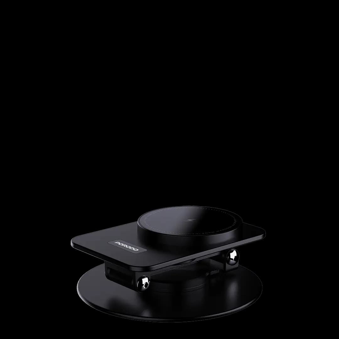 شارژر وایرلس پرودو مدل Porodo 115W Portable Metal Foldable Charging Station 360° Stand | PD-FWCH035-BK — تصویر ۲