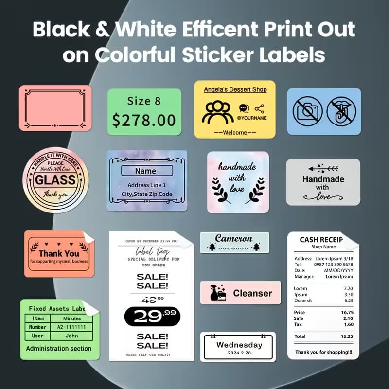 پرینتر حرارتی و لیبل زن بلوتوثی قابل حمل Bluetooth Label Maker Machine with Tape | P1 — تصویر ۸