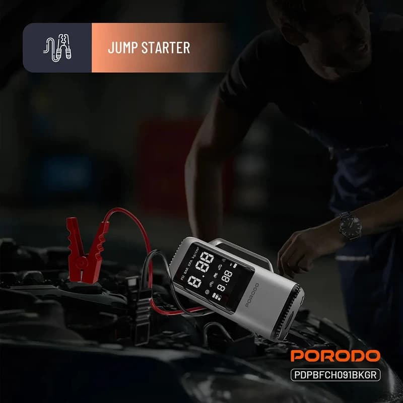 جامپ استارتر و پمپ باد و دمنده مکنده پرودو Porodo 6-in-1 Multi Function Power Tool PDPBFCH091 — تصویر ۸