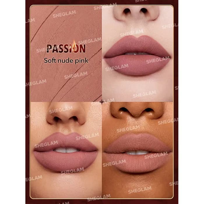 رژ لب بادوام داینامات امبر رز شیگلم رنگ Passion — تصویر ۲