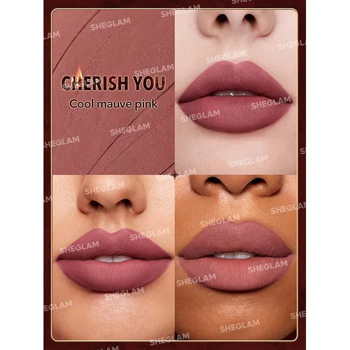 رژ لب بادوام داینامات امبر رز شیگلم رنگ Cherish You — تصویر ۲