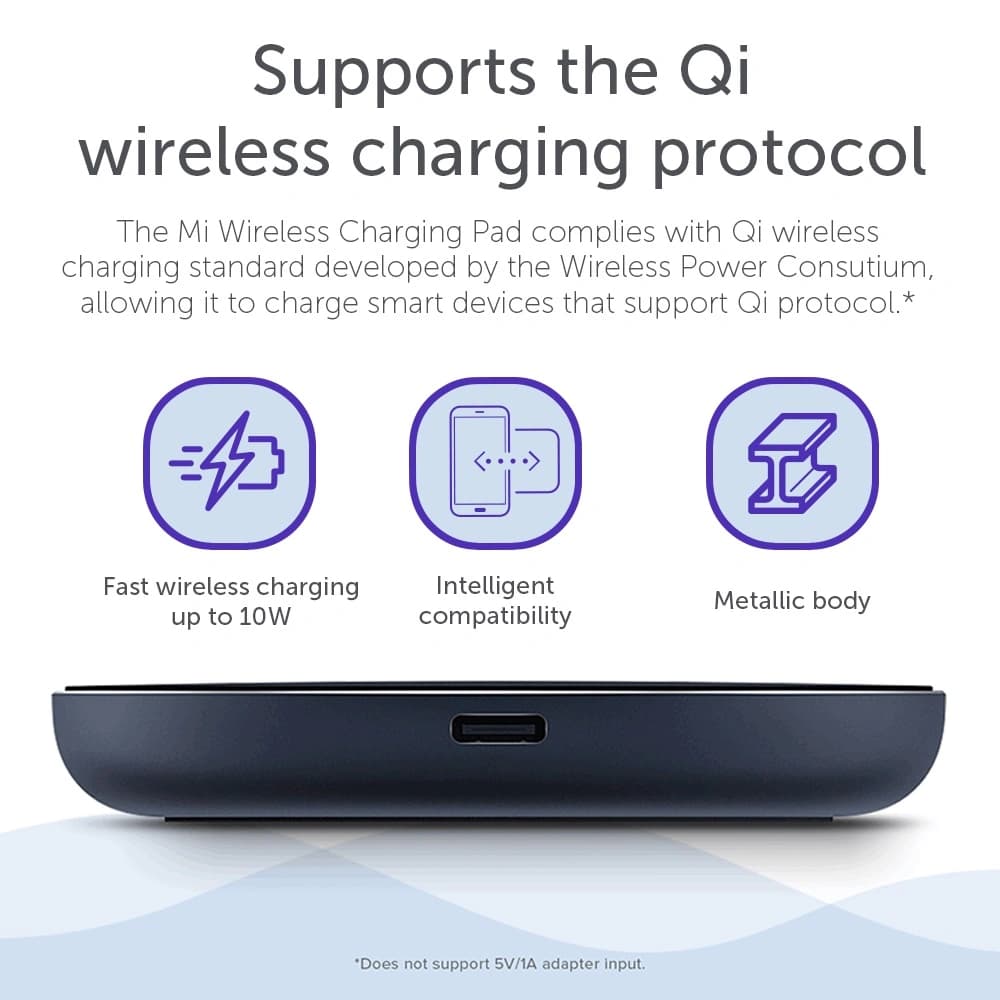 پد شارژر وايرلس شیائومی مدل Mi wireless charing pad 10W WPC03ZM — تصویر ۳
