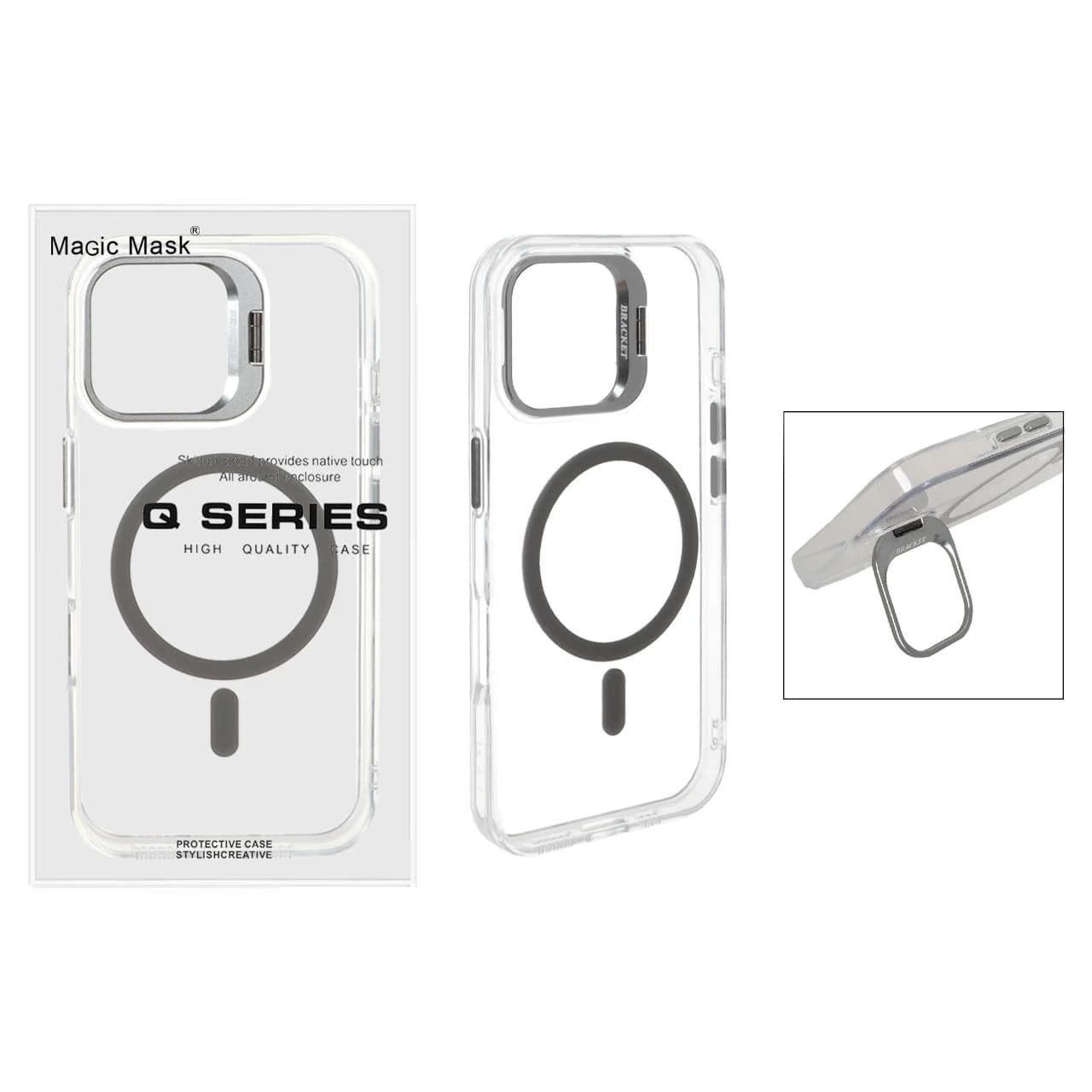 قاب اورجینال Q Series Bracket کریستالی Magsafe لنز استندشو Apple iPhone 16