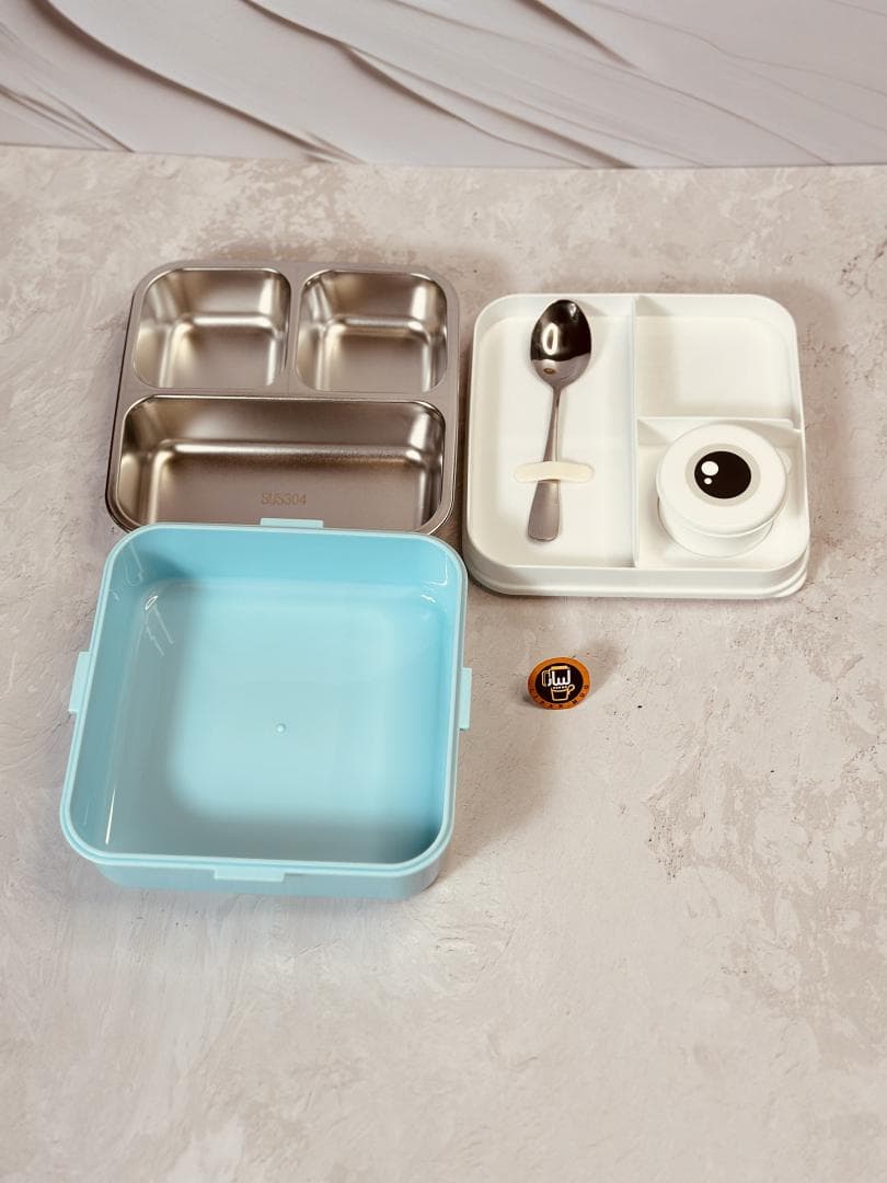 ظرف غذای اورجینال داخل استیل طرح دایناسور کد 6517 — تصویر ۴