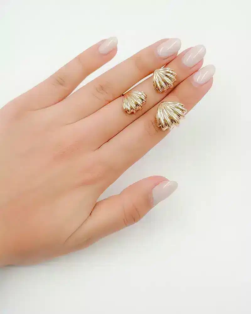 نیم ست طلا طرح صدفی