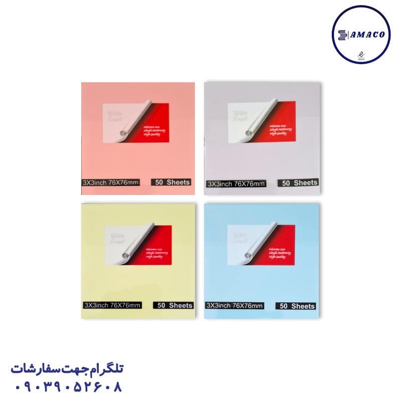 ال 3 – استیک نوت شفاف پاستلی 76*76