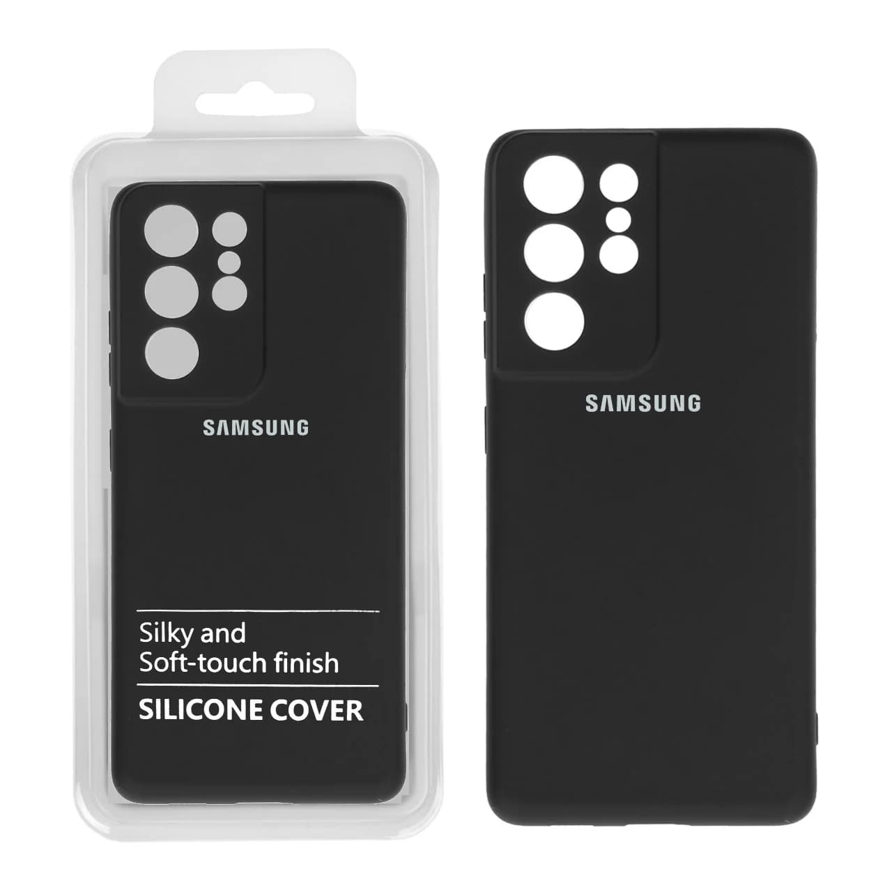 قاب نیو سیلیکون محافظ لنزدار RFF مدل Samsung S21 Ultra مشکی (پک دار)