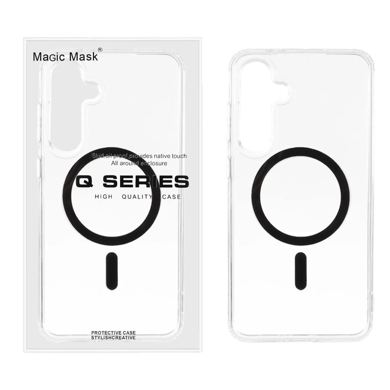 قاب اورجینال Magic Mask پشت سخت شفاف MagSafe دور ژله ای Samsung Galaxy S24 FE