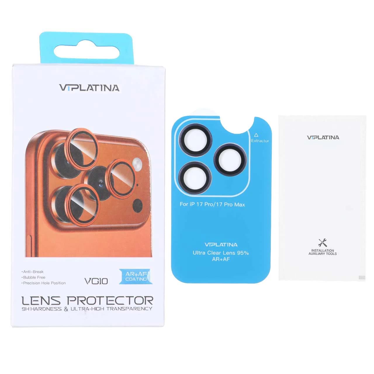 محافظ لنز رینگی اورجینال VIPLATINA VG10 شابلون دار Apple iPhone 17 Pro Max / iPhone 17 Pro