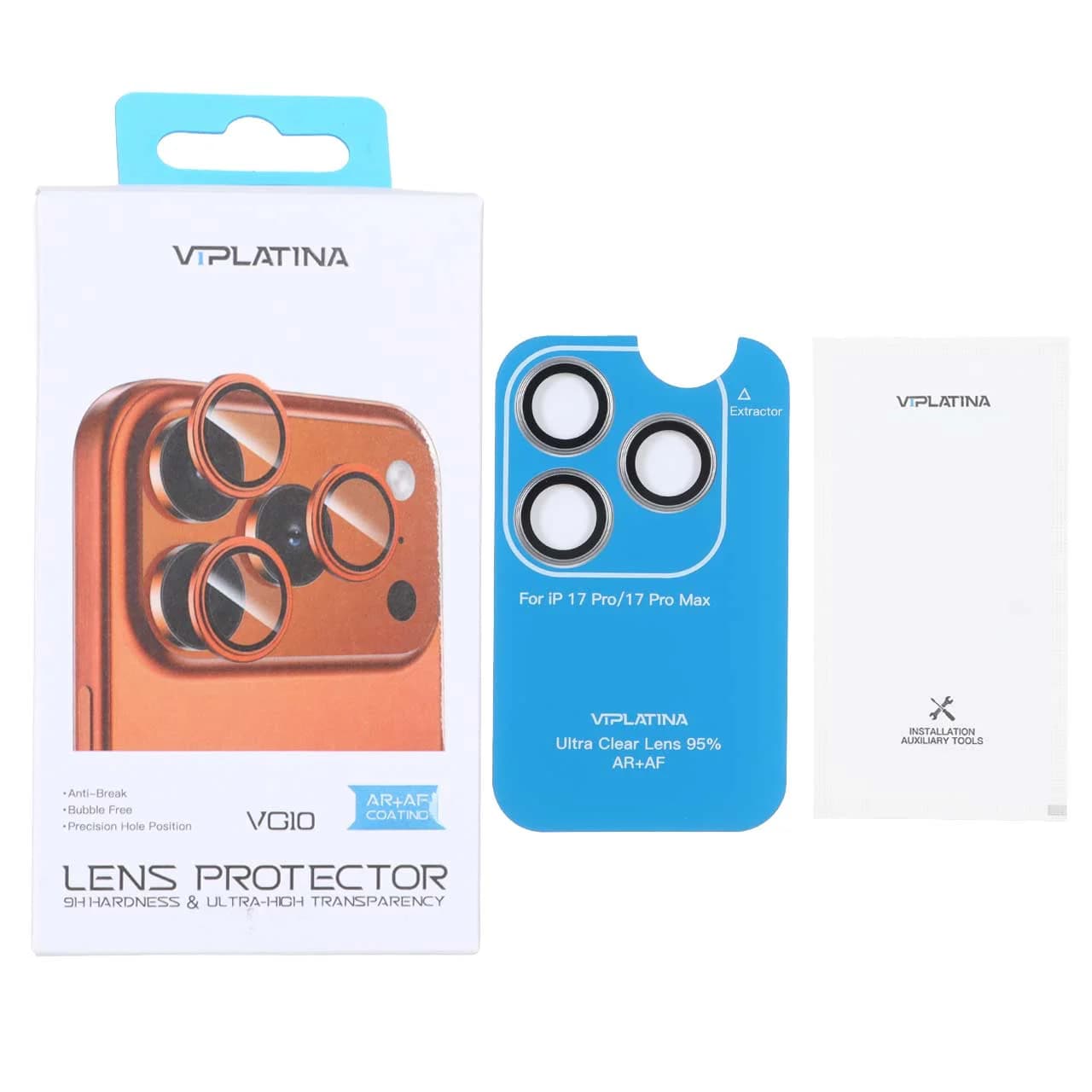 محافظ لنز رینگی اورجینال VIPLATINA شابلون دار Apple iPhone 17 Pro Max / 17 Pro — تصویر ۳