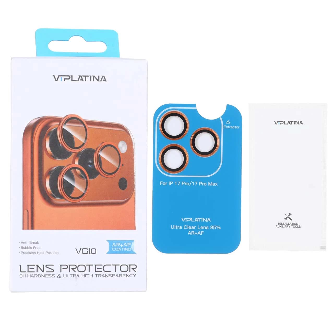 محافظ لنز رینگی اورجینال VIPLATINA شابلون دار Apple iPhone 17 Pro Max / 17 Pro — تصویر ۴