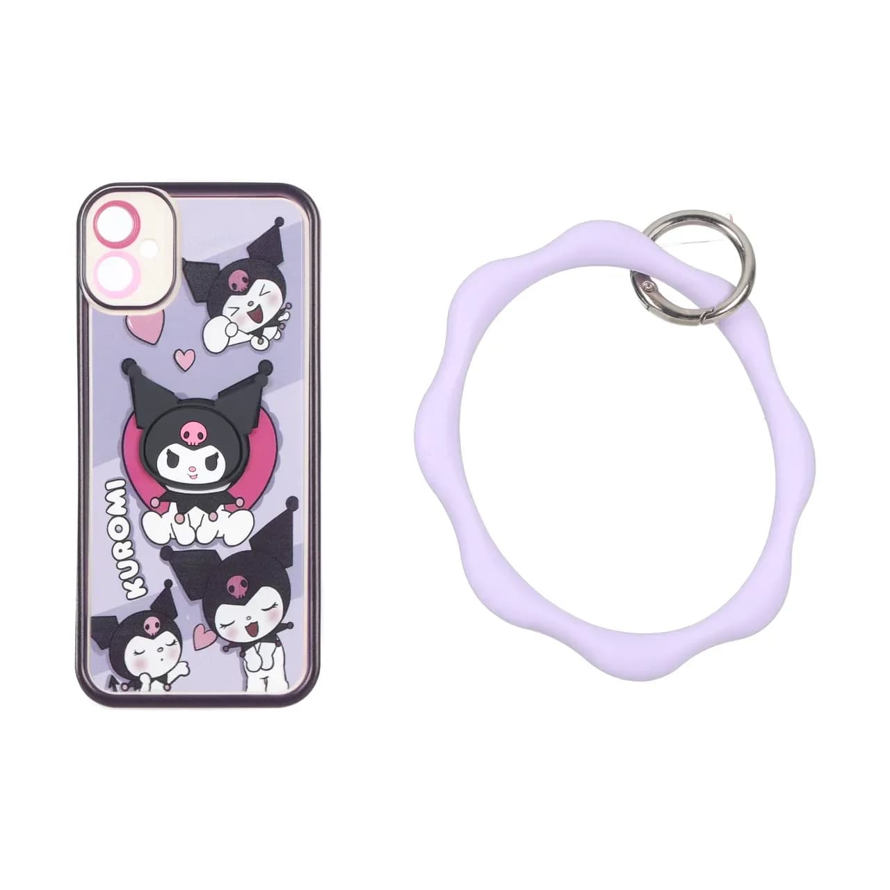 قاب Solid Case عروسک برجسته النگویی محافظ لنز رنگی Samsung Galaxy A05 / M05 / F05 — تصویر ۲