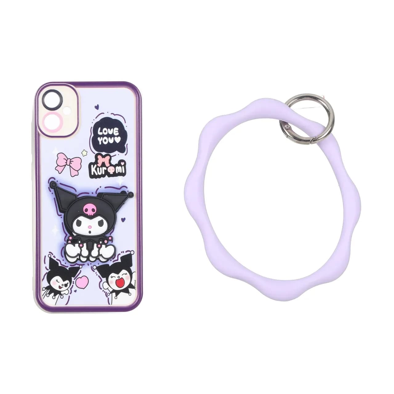 قاب Solid Case عروسک برجسته النگویی محافظ لنز رنگی Samsung Galaxy A05 / M05 / F05 — تصویر ۵
