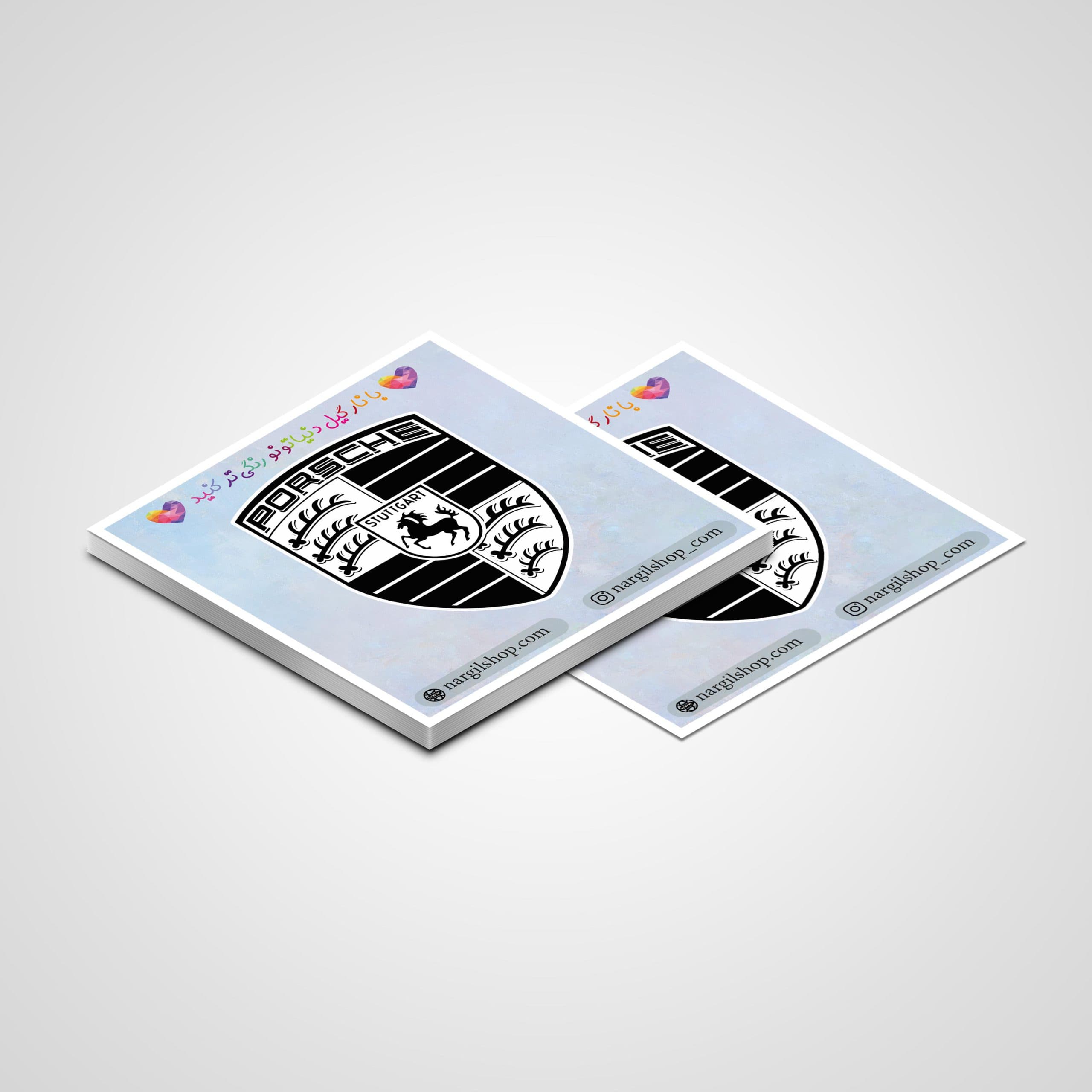استیکر لوگو شرکت پورشه 08 |Porsche logo sticker 08 — تصویر ۲