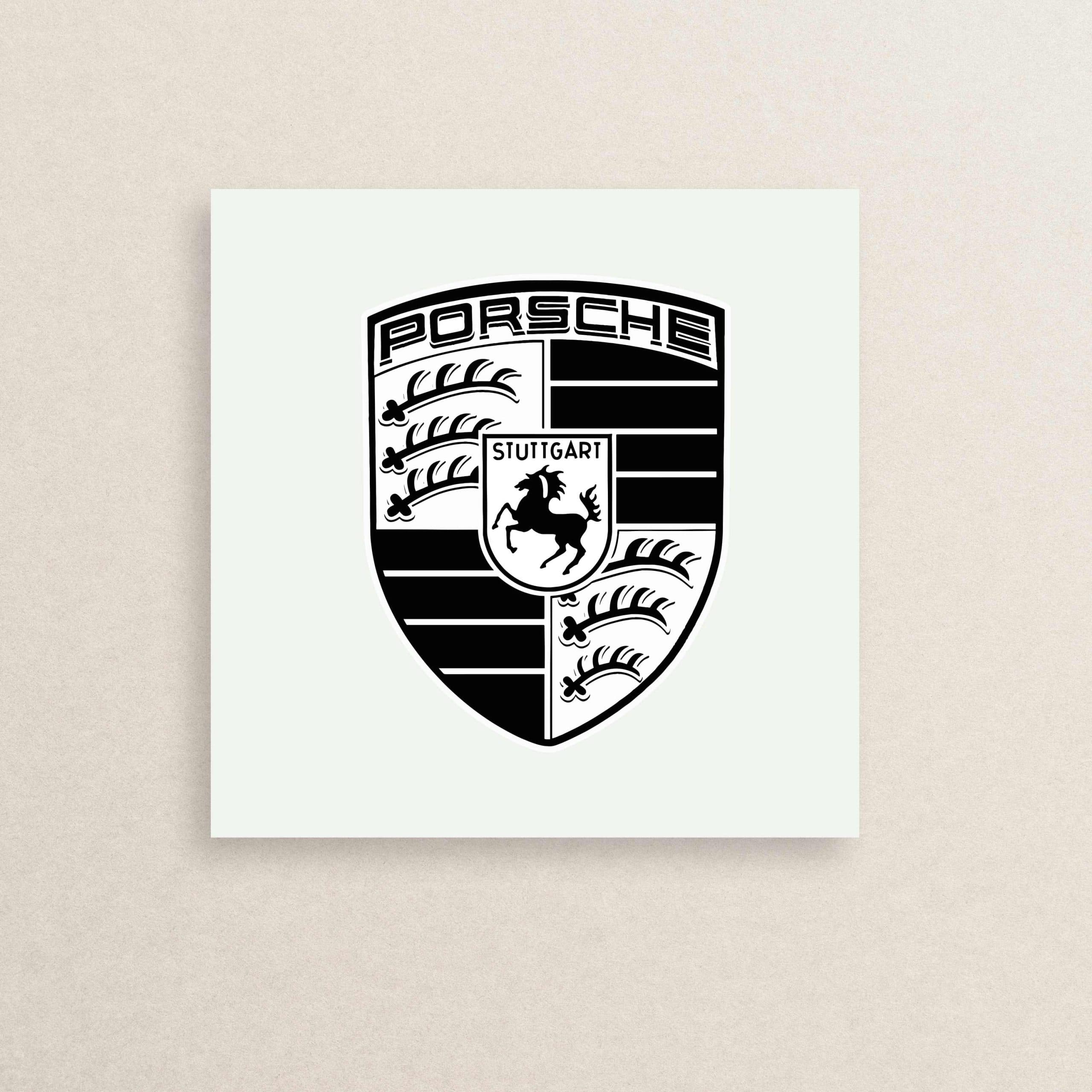 استیکر لوگو شرکت پورشه 08 |Porsche logo sticker 08