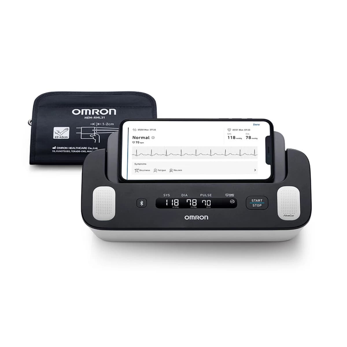 فشار سنج و نوار قلب امرون ژاپن Omron Connect compatible Complete HEM-7530T — تصویر ۳