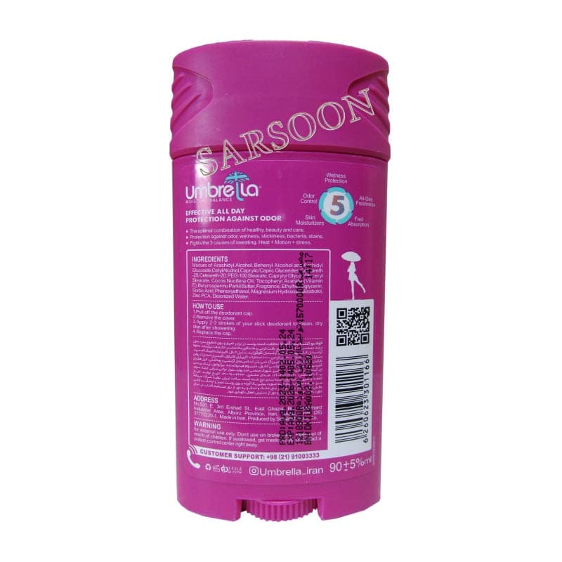 استیک ضد تعریق زنانه آمبرلا مدل کیس میس Umbrela Kiss Miss Deo Dorant For Women 90 Ml — تصویر ۲