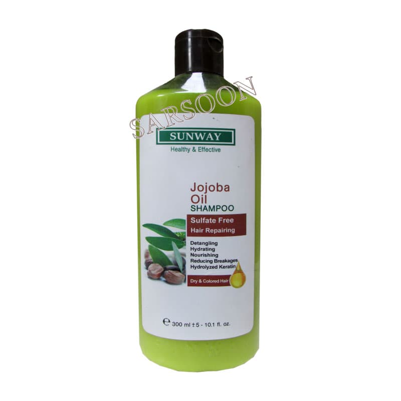 شامپو مناسب موهای خشک و رنگ شده جوجوبا بدون سولفات سان ویJojoba sulfate-free shampoo suitable for dry and colored hair