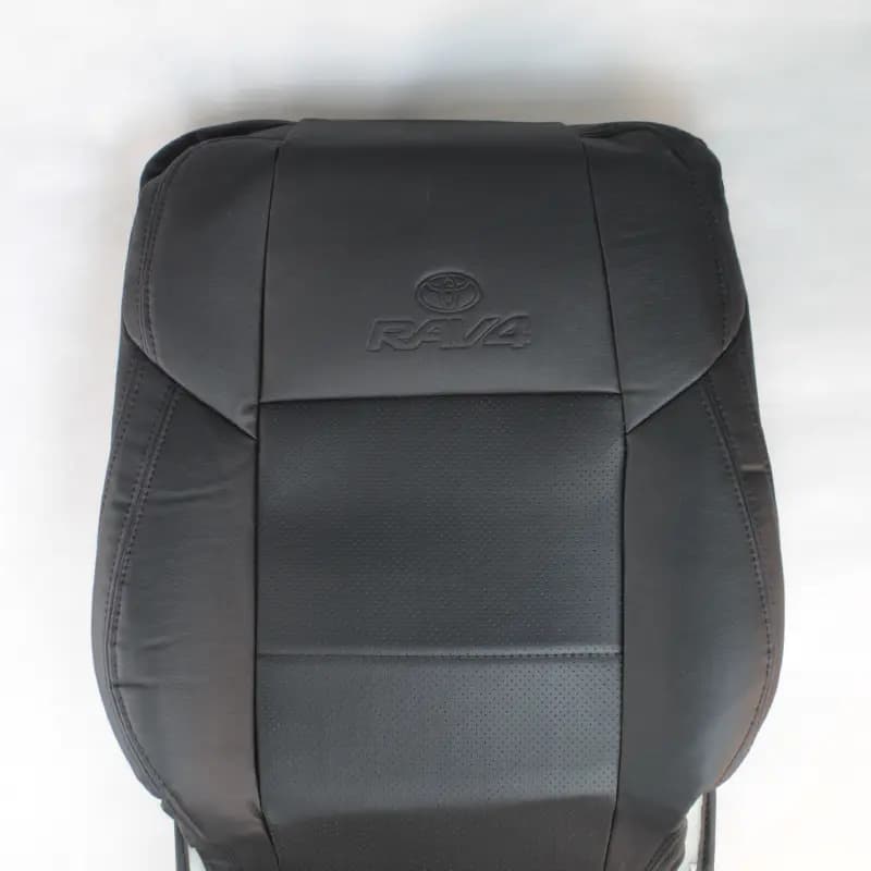 روکش صندلی تویوتا RAV4 2014 فابریک جلوه 10011 چرم مشکی دوخت مشکی