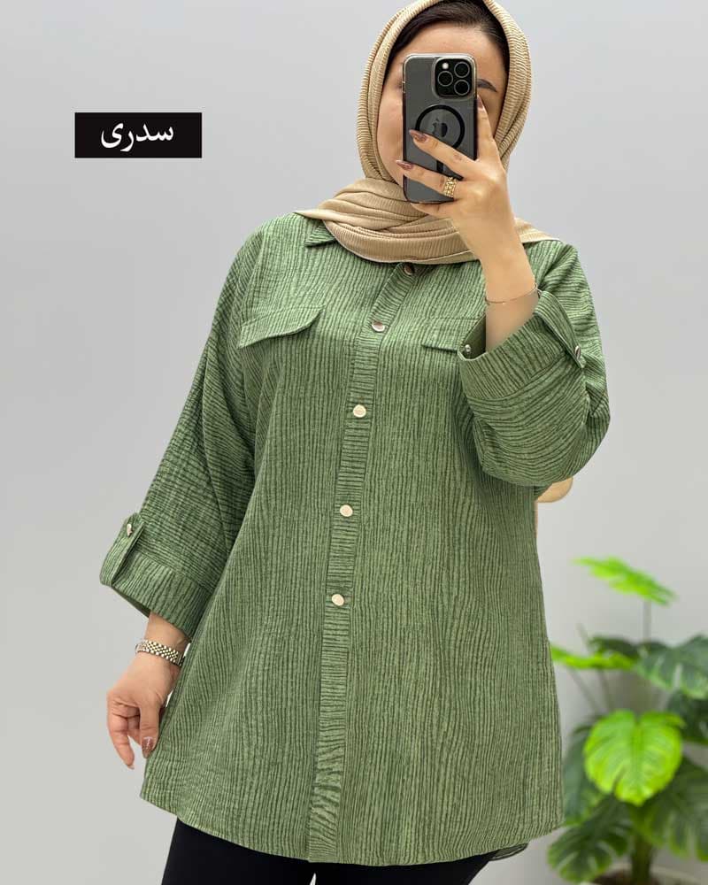 شومیز مانتویی شانتون آلا کد 957250 — تصویر ۳