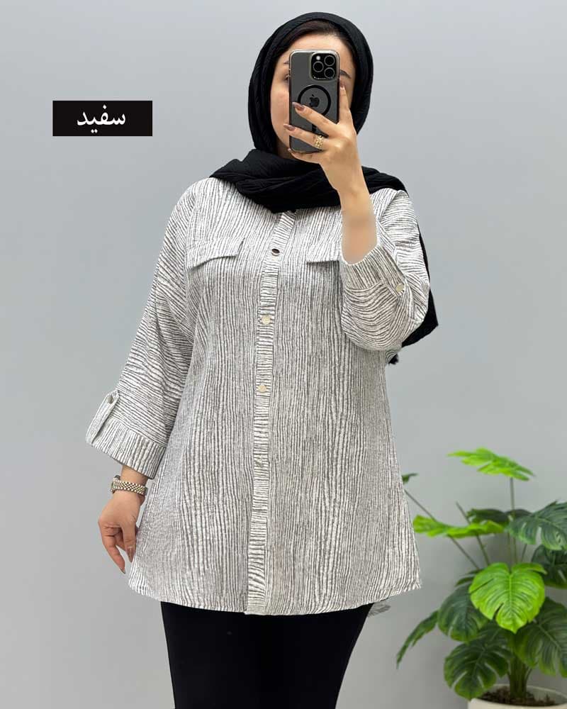 شومیز مانتویی شانتون آلا کد 957250 — تصویر ۵