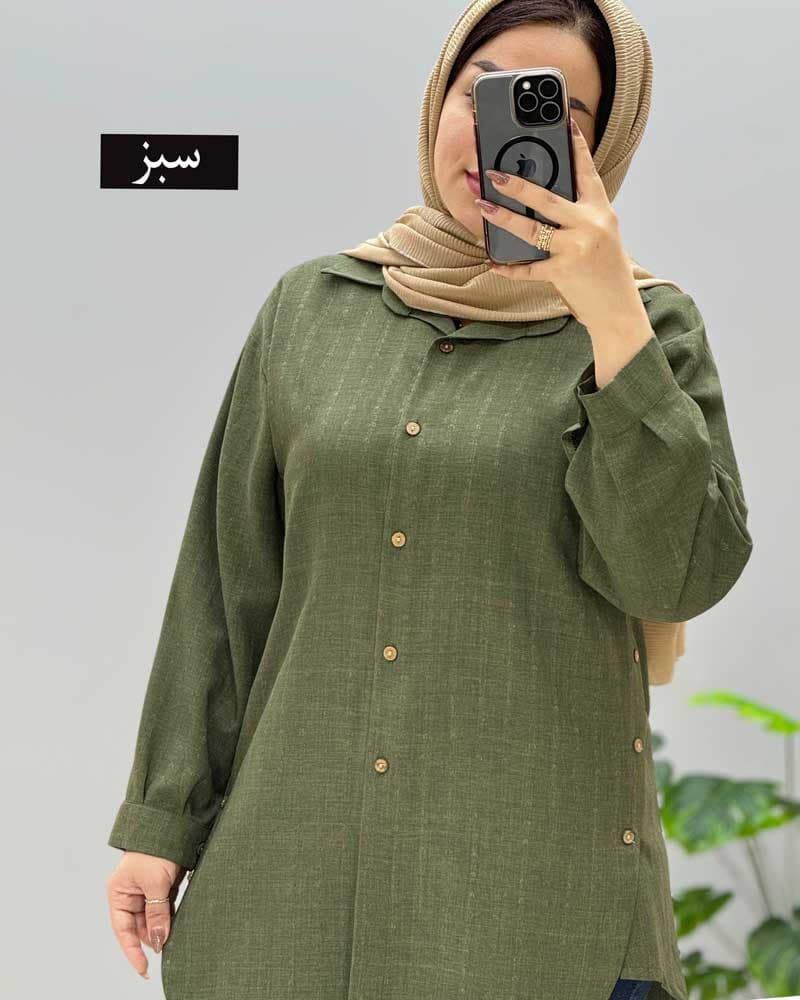 شومیز مانتویی آناشید کد 227562 — تصویر ۲