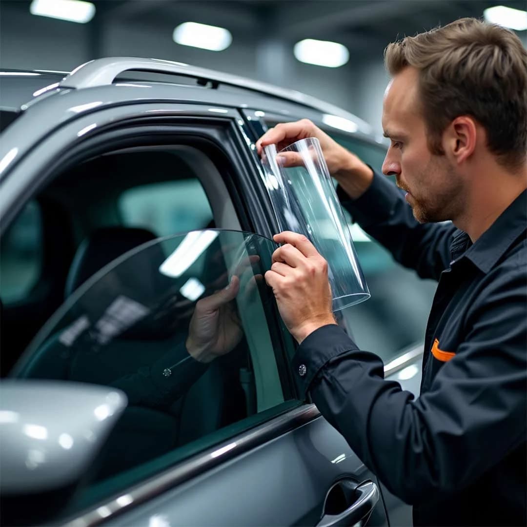 برچسب شیشه دودی نیمه رفلکس خودرو تویوتا کمری هیبرید درجه یک + اجرت نصب ویژه تهران نصب در مغاره — تصویر ۴
