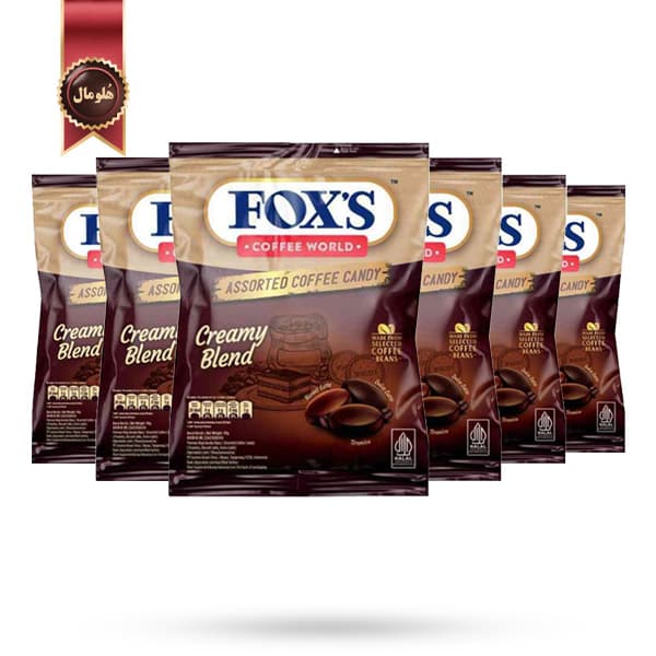 6 بسته آبنبات کریستالی فوکس Foxs مدل انواع آبنبات قهوه Assorted Coffee Candy وزن 90 گرم (اورجینال)