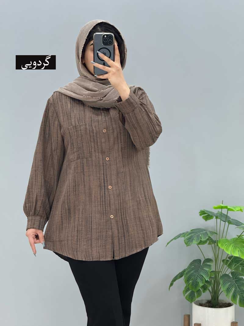 شومیز مانتویی شانتون آناهل کد 329841 — تصویر ۳