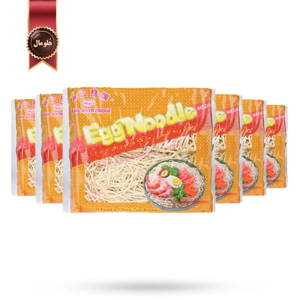 6 بسته نودل پیرل ریور بیریج Pearl River Bridge مدل تخم مرغ Egg وزن 400 گرم (اورجینال)