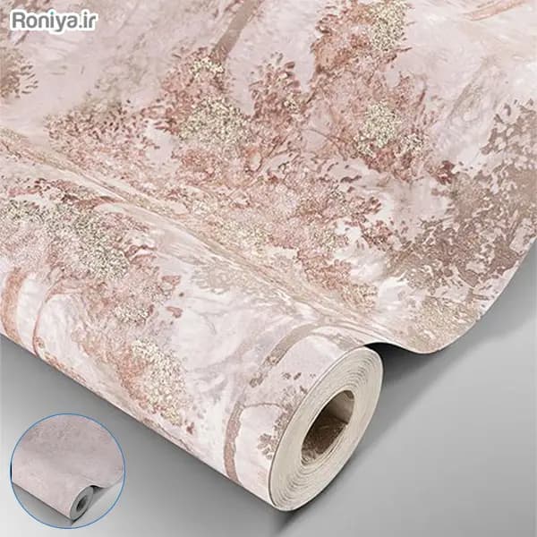 ست کاغذ دیواری طرح درخت رزگلد با اکلیل طلایی کد 00185 + طرح ساده