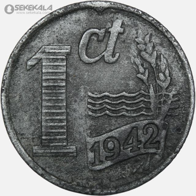 سکه 1 سنت هلند 1942 (ملکه ویلهلمینا)