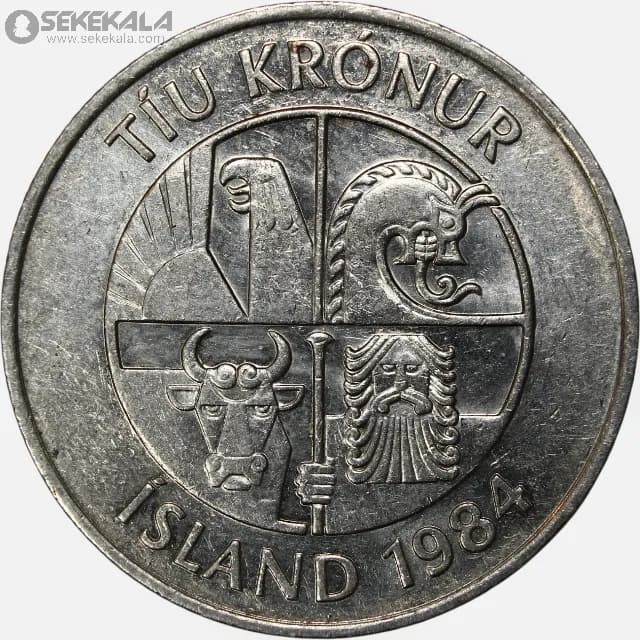 سکه 10 کرونر کمیاب ایرلند 1984