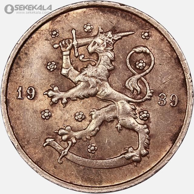 سکه 10 پنیا کمیاب فنلاند 1939