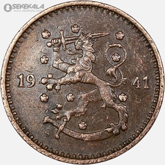 سکه 1 مارکا کمیاب فنلاند 1941