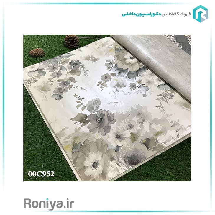 کاغذ دیواری آمریکایی گل های آبرنگی لطیف کد00C948 — تصویر ۳